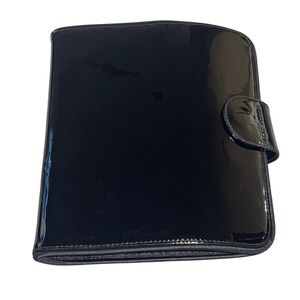 MARC JACOBS Black Patent Leather Pouch Case Makeup Cosmetics Bag